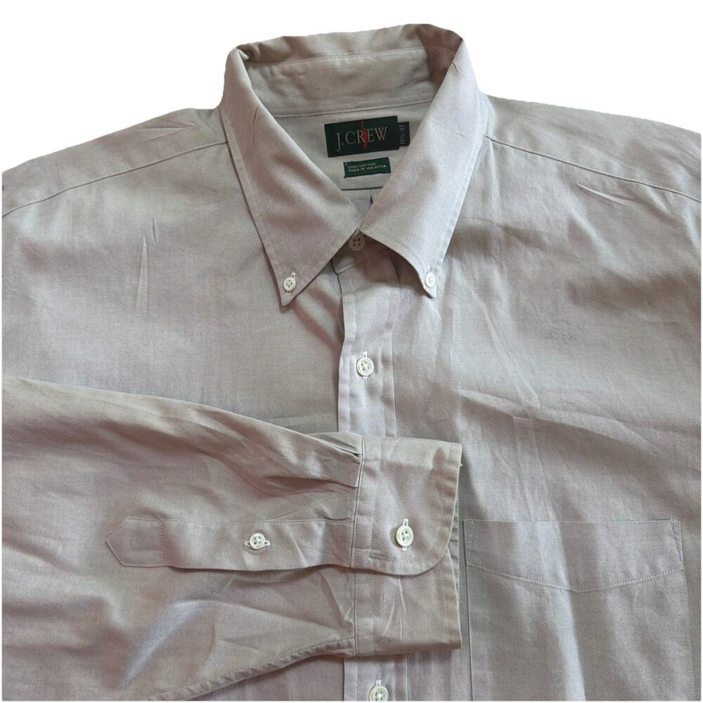 Classic J. Crew Men's L Taupe Button Down Dress Shirt